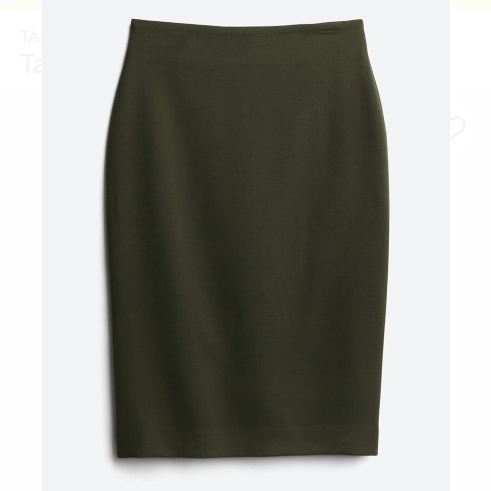 Tahari ASL Olive/Dark Green Tati Pencil Skirt
